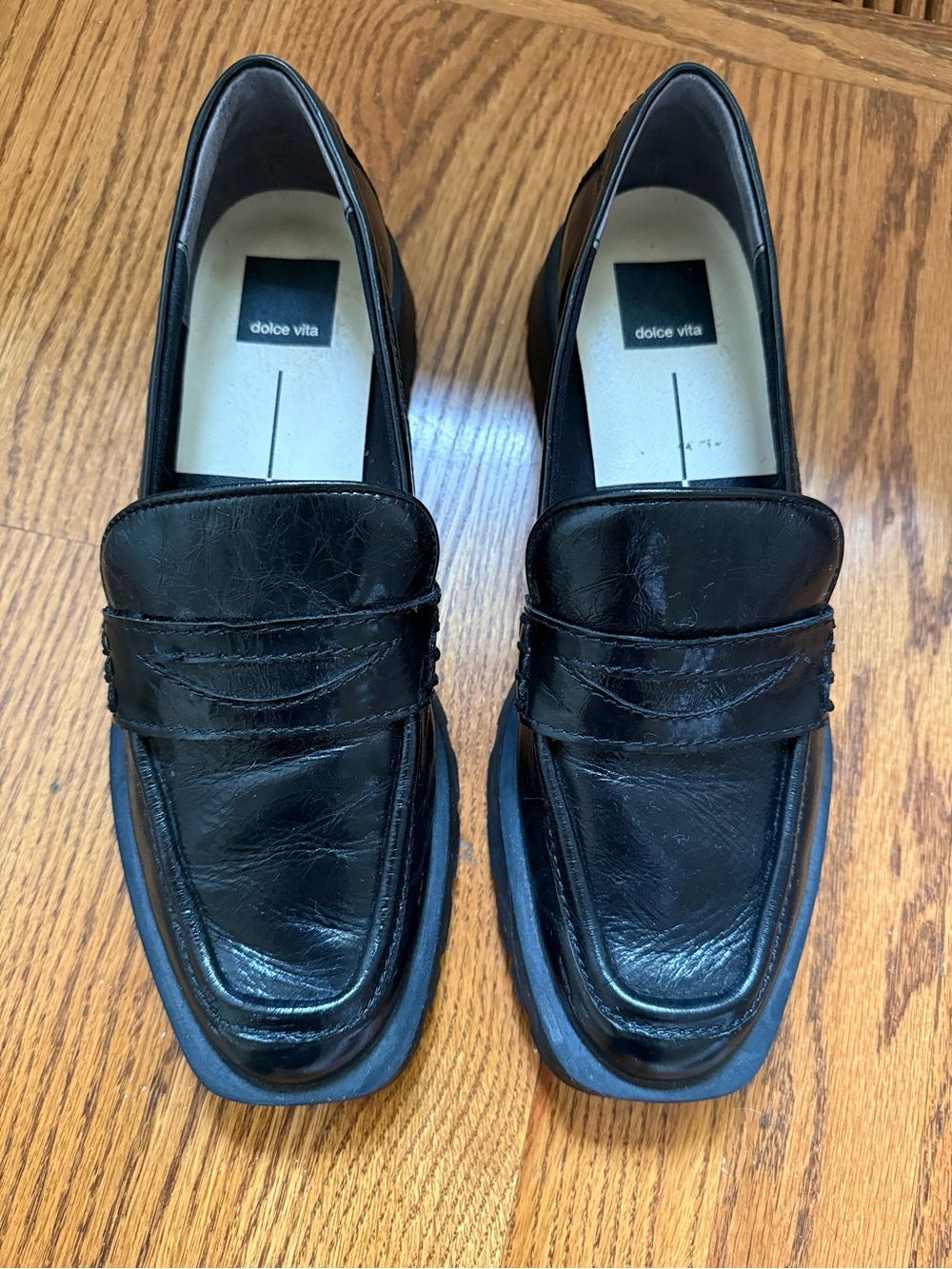 Dolce Vita Tiggy Loafers Midnight Crinkle Patent
